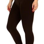 Premium Warm Fleece Lined Leggings High Waist – Regular and Plus Size – 10 Colors by Conceited (L/XL (12-20), Dark Brown)