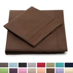 Queen Size Bed Sheets – Chocolate Luxury Sheet Set – Deep Pocket – Super Soft Hotel Bedding – Cool & Wrinkle Free – 1 Fitted, 1 Flat, 2 Pillow Cases – Dark Brown Queen Sheets – 4 Piece