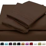 Queen Size Bed Sheet Set – Soft Brushed Microfiber Luxury Comfort Sheet Set – 1800 Thread Count Bedding Linens – Dark Brown – Victoria Collection by Jessie Porter