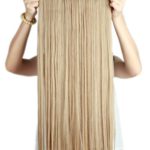 13colors Synthetic Fiber Clips in on Hair Extension 26 Inches 3/4 Full Head One Piece 5 Clips Long Straight Curly Wavy Light Ash Brown Mix Bleach Blonde