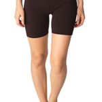 Womens Combed Cotton Basics 5 Inch Bike Short by In Touch (Medium, Coffee)