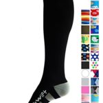 Compression Socks (1 pair) for Women & Men by A-Swift – Best For Running, Athletic Sports, Crossfit, Flight Travel – Suits Nurses, Maternity Pregnancy – Below Knee High