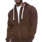 Plus Size Hipster Hip Hop Basic LightWeight Zip-Up BROWN Hoodie Jacket 3XL