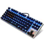 EMISH Mechanical Gaming Keyboard, 87 LED Illuminated Backlit Anti-Ghosting Keys, Water-Resistant and N-Keys Rollover, USB Wired, Professional for Gamers and Typists – Blue Switch