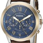 Fossil Men’s FS5150 Grant Chronograph Dark Brown Leather Watch