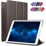 New iPad 9.7 2017 Case, ROARTZ Metallic Brown Slim Fit Smart Rubber Coated Folio Case Hard Shell Cover Light-Weight Auto Wake/Sleep For Apple iPad 9.7-inch 5th generation Model A1822/A1823 Retina