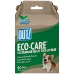 OUT! 90 Count Eco Care Sustainable Dog Waste Bags, Light Brown