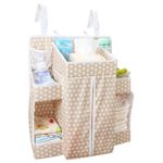 Biubee Baby Diaper Nursery Organizer-17.3″x 20.5″x 7.1″ Changing Table Hanging Organizer Diaper Caddy Storage for Nursery Essentials(light brown)