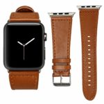 Jisoncase 42MM Apple Watch Band Genuine Lambskin Leather iWatch Replacement Watchbands with Classic Buckle for Apple Watch Sport Edition, Brown (For 42MM Version) TC-AW4-18L20