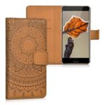 kwmobile Chic synthetic leather case for the OnePlus 3 / 3T with convenient stand function – Design Indian sun in dark brown