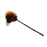 Linzy Plush Adjustable Horse Stick with Sound, Dark Brown, 36″