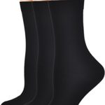 Flora&Fred Women’s Flat Knit Cotton Crew Socks, Solid Color, Size 9-11 / Shoe Size 5-9