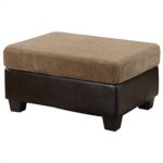 ACME 55947 Connell Ottoman, Light Brown Corduroy and Espresso PU