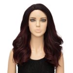 Alacos Fashion Long Curly Dark Brown Ombre Halloween Costumes Anime Cosplay Wigs for Black Women + Free Wig Cap