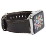 Navor Leather Replacement (42mm) Series 1-2 Apple Watch Band  with Metal Clasp -Dark Brown