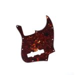 Musiclily 10 Hole JB Bass Pickguard Scratch Plate Pick Guards for Fender US/Mexico Made Standard Jazz Bass, 4Ply Celluloid Dark Brown Tortoise