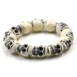 HZMAN Jewelry Gothic Skull Bracelet Elastic Unisex,8 Inch