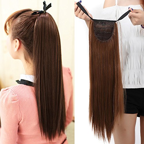 Binding Tie up Synthetic Ribbon Ponytail Extensions Heat Resistant One