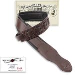 Walker & Williams G-43 Cognac Brown Guitar Strap with Padded Glove Leather Back