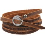 Fracer Mens Womens Genuine Leather Fashion Wristband Wrap Bracelet