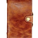 Yogurt for Samsung Galaxy Note8 Genuine Leather Wallet Cases Cover Handmade Dark Brown