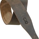 Levy’s M17D XL Dark Brown Distressed Carving Leather Designer Guitar Strap – M17D-XL-DBR