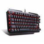 Gaming Keyboard Mechanical Keyboard K553 USAS by Redragon 87 Key Red LED Backlit Mechanical Computer illuminated Keyboard with Blue Switches for PC Gaming Compact ABS-Metal Design
