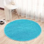 Noahas 4-Feet Luxury Round Area Rugs Super Soft Living Room Bedroom Carpet Woman Yoga Mat, Blue