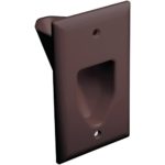 DataComm Electronics 45-0001-BR 1-Gang Recessed Low Voltage Cable Plate, Brown