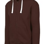 JC DISTRO Mens Hipster Hip Hop Basic Heavy Weight Zip-Up Brown Hoodie Jacket X-Large