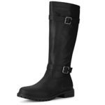 Allegra K Women’s Buckle Straps Riding Boots
