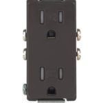 Leviton T5325 15 Amp 125 Volt, Tamper Resistant, Decora Duplex Receptacle, Straight Blade, Grounding, Brown