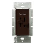 Lutron S2-LFSQ-BR, Single Pole 1-5Amp Ceiling Fan and Light Dimming Control, Brown