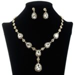 Radiant Gemstone Teardrop Design Necklace and Earrings Set
