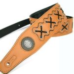 Gaucho Light Brown ‘Biker Series’ Leather Guitar Strap For Electric/Acoustic/Bass Guitar