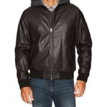 Levi’s Men’s Faux Leather Bomber With Hood, Dark Brown, Small