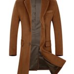 APTRO Men’s Wool Coat Long Fashion Slim Fit Overcoat Jacket 1702 DZDY Camel XL
