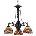 Chloe Lighting CH33353VR21-DC3 Serenity Tiffany-Style Victorian 3-Light Mini Chandelier with 20.5-Inch Width