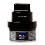 Woly Dark Brown Wax Shoe Polish. Smooth Leather High Pigment Shine Cream. No-Mess, No-Drip, Made in Germany.