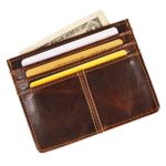 Le’aokuu Genuine Leather Thin Card Case Holder Slim Handy Wallet Front Pocket