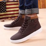 UNKE Men’s Canvas and Faux Leather Fashion Oxford Sneaker,Brown,US 12