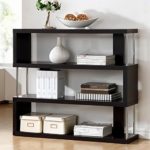 Baxton Studio Barnes 3-Shelf Modern Bookcase, Dark Brown