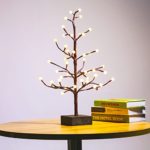 Excelvan 0.6M/2FT 48LED Cracked Glass Globe Fairy Xmas Ball Tree Light, Decorative Flexible Creative Warm White Light, Brown Branches, Perfect for Indoor Outdoor Party Decoration