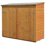 Bosmere WS1881H Rowlinson Wallstore Wooden Outdoor/Garden Lockable Storage Unit with Double Doors, Honey-Brown Finish