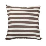 Throw Pillow Cases,Woaills Stripe Print Simple Square Pillowcase Cushion Covers 18 With Hidden Zipper (Coffee)