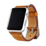 Smart Watch Replacement Band for Apple Watch Band Series 1 and Series 2,Asprall Genuine Leather handmade iWatch Band,Frosted Style Watch Strap (Brown – 42mm)