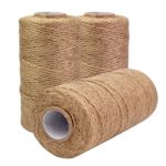 MAZU Natural Jute Twine Brown Biodegradeable Christmas Gift Package Twine Industrial Packing Durable String for DIY Arts Crafts Festive Decoration Gardening Applications 3 Ply Rope 3 Pcs x 360 Feet