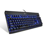 Gaming Keyboard Mechanical Illuminated Keyboard LED Backlit for PC Gamer 104 keys Industrial Aluminium backlighted Keyboard with blue switch KG010 by EagleTec