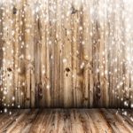 10×10 ft Light Brown Wood Floor and Wall Photo Backgrounds no Wrinkle Christmas Photography Backdrops for Wedding