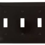 Leviton 80711 3-Gang Toggle Device Switch Wallplate, Brown